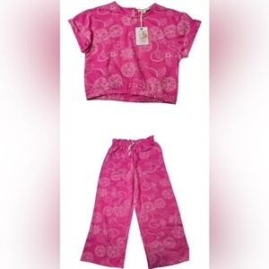 Jessica Simpson 7y Pink Floral Kids 2 piece set